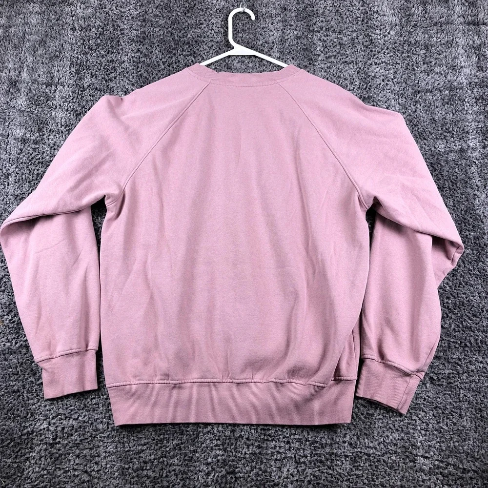 The North Face Sweatshirt Mens Medium Pink Fleece Pullover Crewneck Logo Graphic